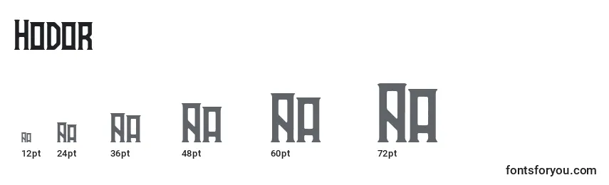 sizes of hodor font, hodor sizes