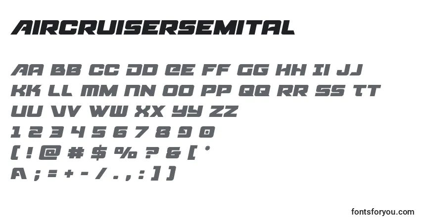 characters of aircruisersemital font, letter of aircruisersemital font, alphabet of  aircruisersemital font