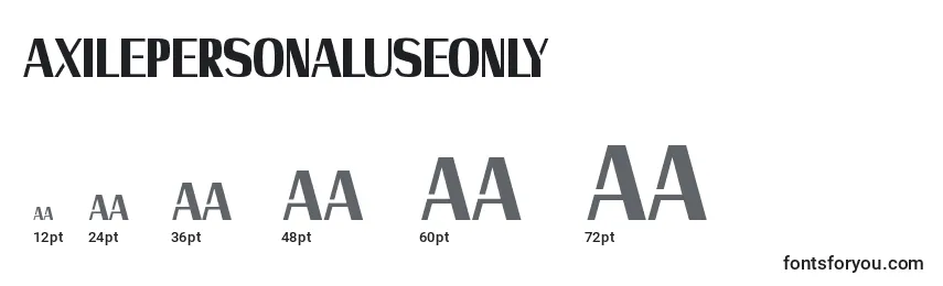 AxilePersonalUseOnly Font Sizes