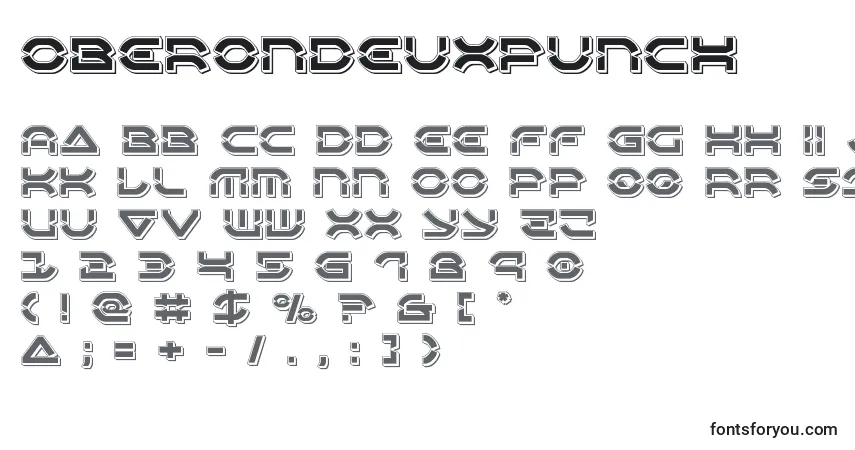 A fonte Oberondeuxpunch – alfabeto, números, caracteres especiais