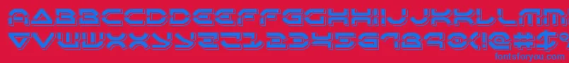 フォントOberondeuxpunch – 赤い背景に青い文字