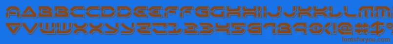 Oberondeuxpunch Font – Brown Fonts on Blue Background