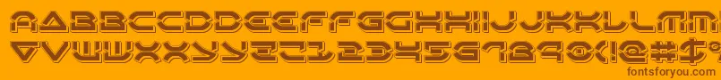 Oberondeuxpunch-Schriftart – Braune Schriften auf orangefarbenem Hintergrund