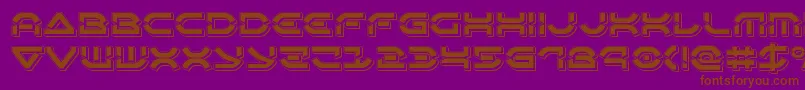 フォントOberondeuxpunch – 紫色の背景に茶色のフォント