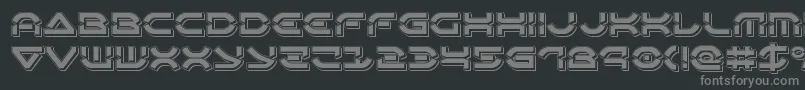 フォントOberondeuxpunch – 黒い背景に灰色の文字