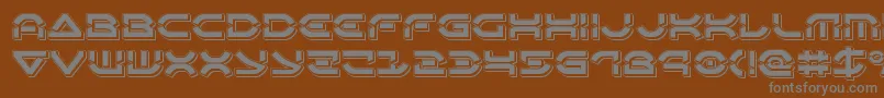 Oberondeuxpunch-fontti – harmaat kirjasimet ruskealla taustalla