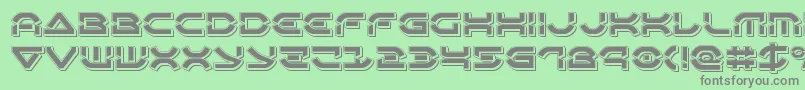 Oberondeuxpunch Font – Gray Fonts on Green Background