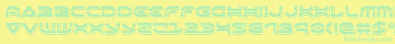 Oberondeuxpunch-Schriftart – Grüne Schriften auf gelbem Hintergrund
