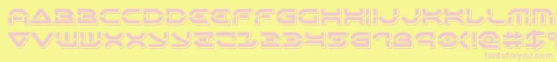 フォントOberondeuxpunch – ピンクのフォント、黄色の背景