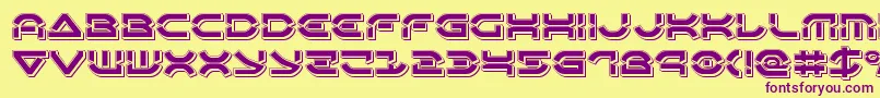 Oberondeuxpunch Font – Purple Fonts on Yellow Background