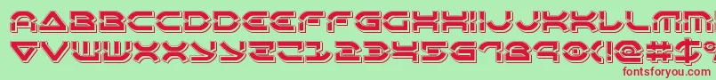 Oberondeuxpunch-fontti – punaiset fontit vihreällä taustalla
