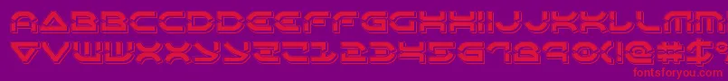 Oberondeuxpunch-Schriftart – Rote Schriften auf violettem Hintergrund