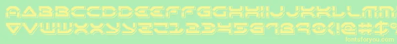 Oberondeuxpunch Font – Yellow Fonts on Green Background