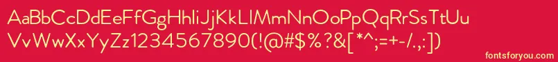 FebreroRegular Font – Yellow Fonts on Red Background