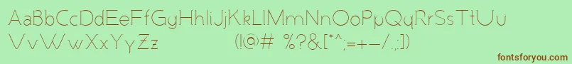 MalandrinoLight Font – Brown Fonts on Green Background