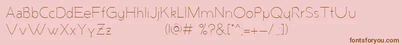 MalandrinoLight Font – Brown Fonts on Pink Background