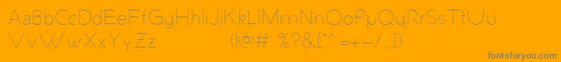 フォントMalandrinoLight – オレンジの背景に灰色の文字