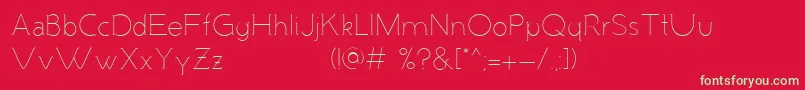 MalandrinoLight-Schriftart – Grüne Schriften auf rotem Hintergrund