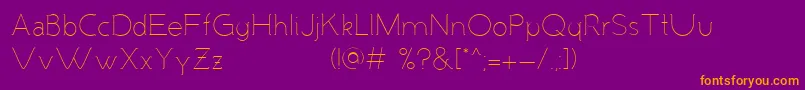 MalandrinoLight Font – Orange Fonts on Purple Background