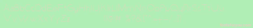 MalandrinoLight-Schriftart – Rosa Schriften auf grünem Hintergrund