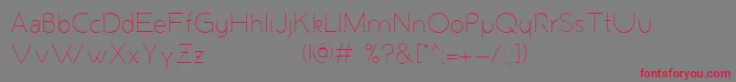 MalandrinoLight Font – Red Fonts on Gray Background