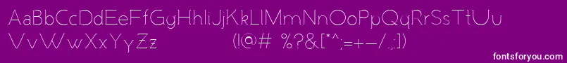 MalandrinoLight Font – White Fonts on Purple Background