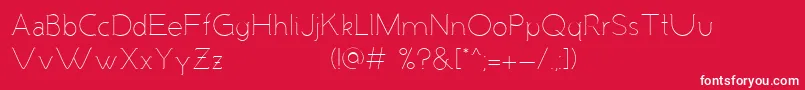 MalandrinoLight-Schriftart – Weiße Schriften auf rotem Hintergrund