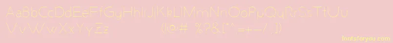 MalandrinoLight-Schriftart – Gelbe Schriften auf rosa Hintergrund