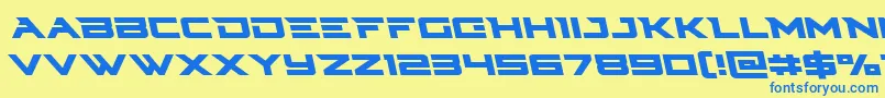 Cyberdyneleft Font – Blue Fonts on Yellow Background