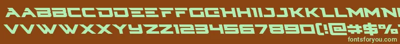 Cyberdyneleft Font – Green Fonts on Brown Background