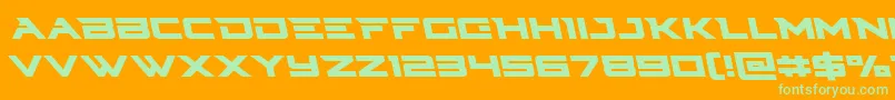 Cyberdyneleft Font – Green Fonts on Orange Background