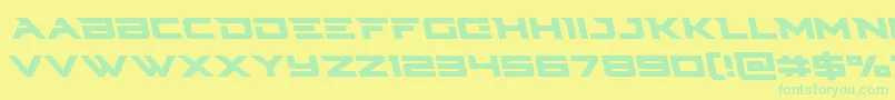 Cyberdyneleft Font – Green Fonts on Yellow Background