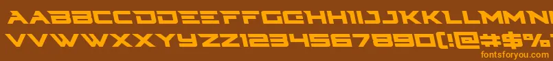 Cyberdyneleft Font – Orange Fonts on Brown Background