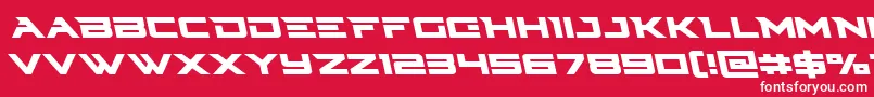 Fonte Cyberdyneleft – fontes brancas em um fundo vermelho