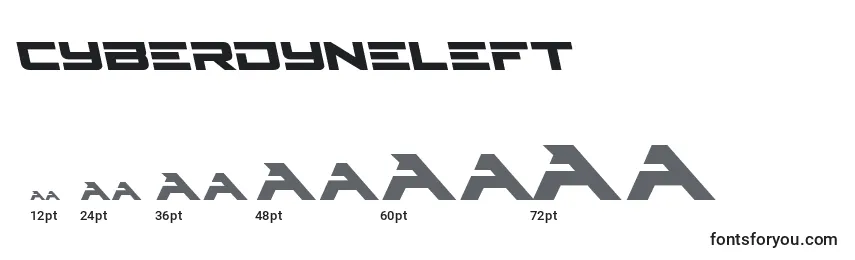 Cyberdyneleft Font Sizes