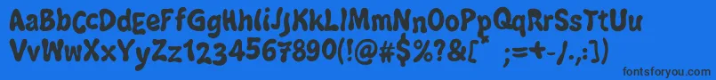 Шрифт JazzBallRegular – чёрные шрифты на синем фоне