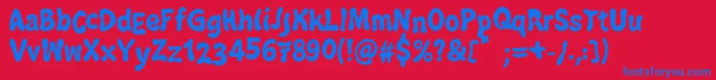 JazzBallRegular Font – Blue Fonts on Red Background