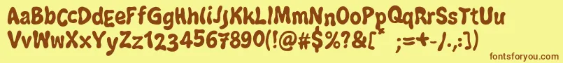 Lisätietoja JazzBallRegular-fontista JazzBallRegular-fontti – ruskeat fontit keltaisella taustalla
