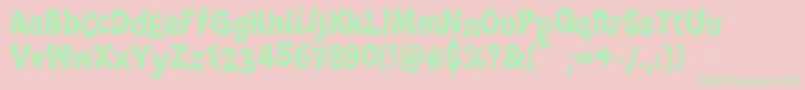 フォントJazzBallRegular – ピンクの背景に緑の文字