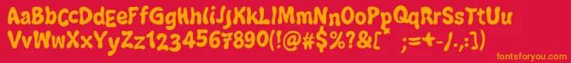 JazzBallRegular Font – Orange Fonts on Red Background