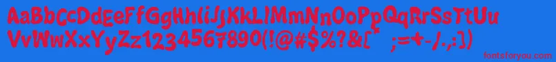 JazzBallRegular Font – Red Fonts on Blue Background