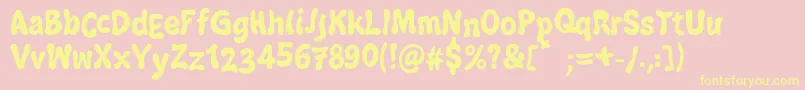 JazzBallRegular Font – Yellow Fonts on Pink Background