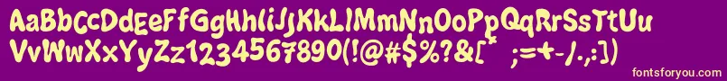 JazzBallRegular Font – Yellow Fonts on Purple Background