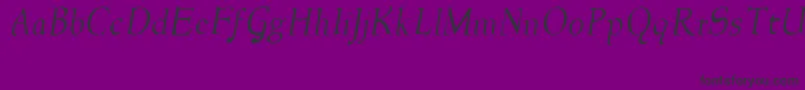 Czcionka NewstylelightItalic – czarne czcionki na fioletowym tle