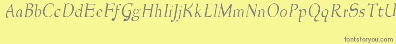 NewstylelightItalic Font – Gray Fonts on Yellow Background