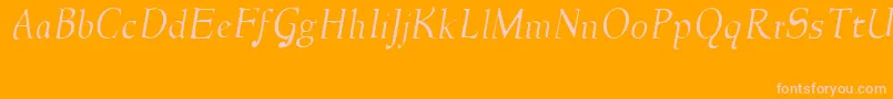 NewstylelightItalic Font – Pink Fonts on Orange Background