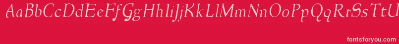 NewstylelightItalic Font – Pink Fonts on Red Background