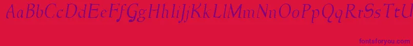 フォントNewstylelightItalic – 赤い背景に紫のフォント