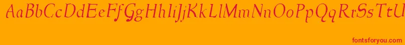 フォントNewstylelightItalic – オレンジの背景に赤い文字