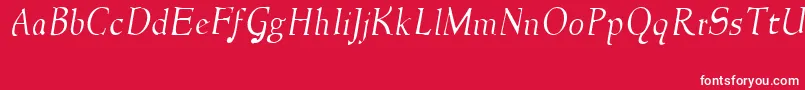 Czcionka NewstylelightItalic – białe czcionki na czerwonym tle